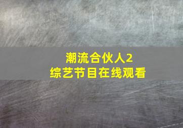 潮流合伙人2 综艺节目在线观看